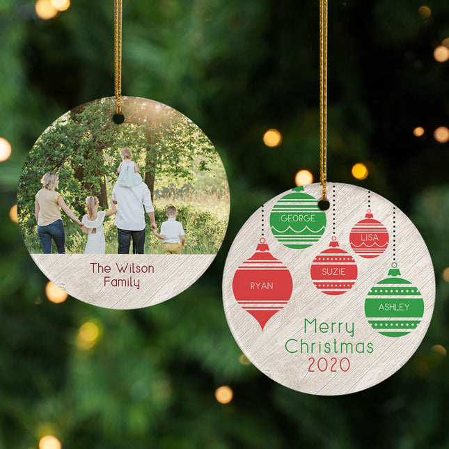 holiday personalized family photo christmas ornament – Christmas ornament, holiday tree decoration or gift