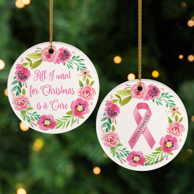 decorative personalized all i want for christmas is a cure christmas ornament – Christmas ornament, holiday tree decoration o