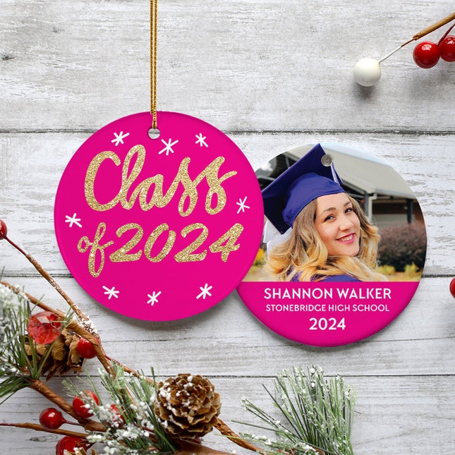 engraved personalized graduation photo christmas ornament – Christmas ornament, holiday tree decoration or gift