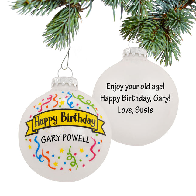 engraved personalized happy birthday christmas ornament – Christmas ornament, holiday tree decoration or gift