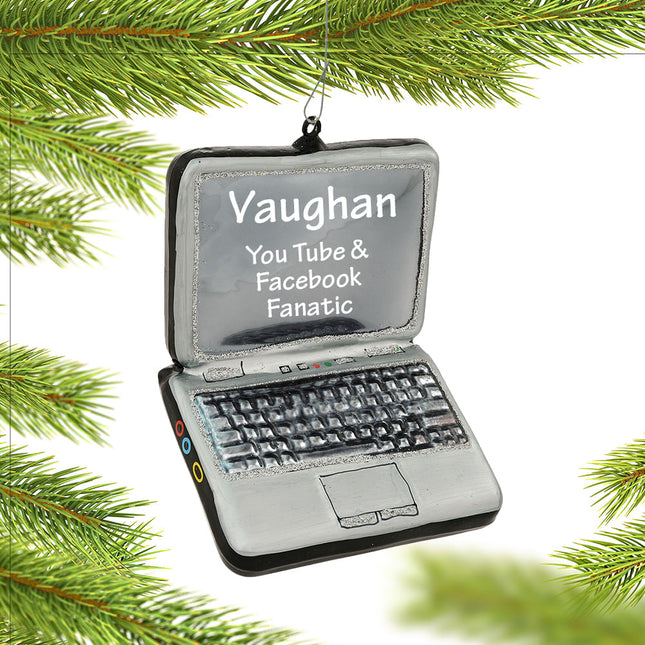 custom personalized laptop computer christmas ornament – Christmas ornament, holiday tree decoration or gift