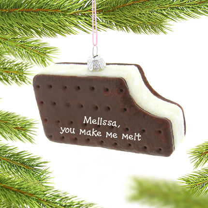 custom personalized ice cream sandwich ornament – Christmas ornament, holiday tree decoration or gift