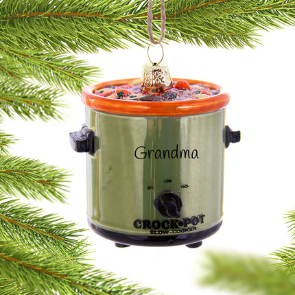 holiday personalized vintage crockpot christmas ornament – Christmas ornament, holiday tree decoration or gift