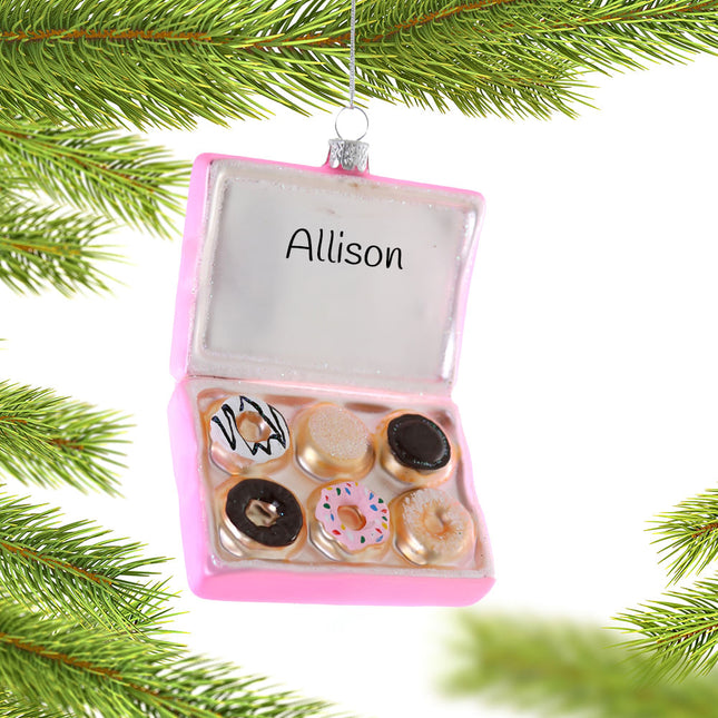 custom personalized box of donuts christmas ornament – Christmas ornament, holiday tree decoration or gift