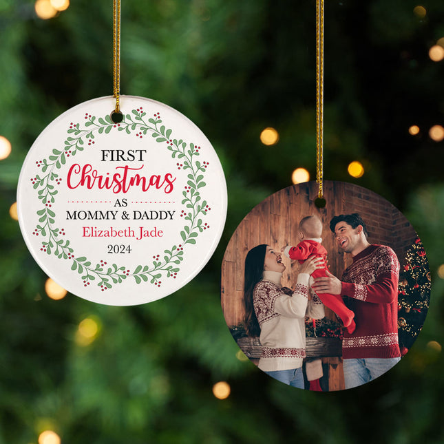 personalized personalized first christmas as parents christmas ornament – Christmas ornament, holiday tree decoration or gift