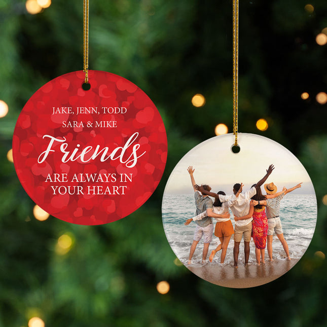 custom personalized friends love christmas ornament – Christmas ornament, holiday tree decoration or gift