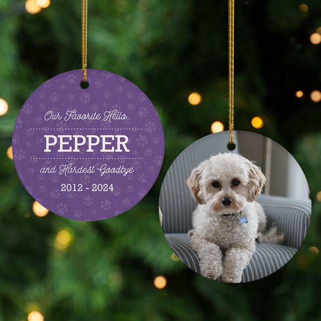 custom personalized pet goodbye memorial christmas ornament – Christmas ornament, holiday tree decoration or gift