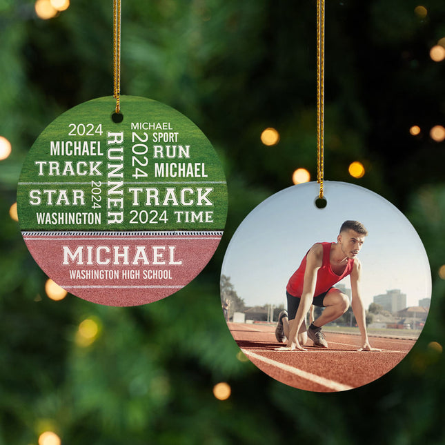 keepsake personalized track word cloud christmas ornament – Christmas ornament, holiday tree decoration or gift