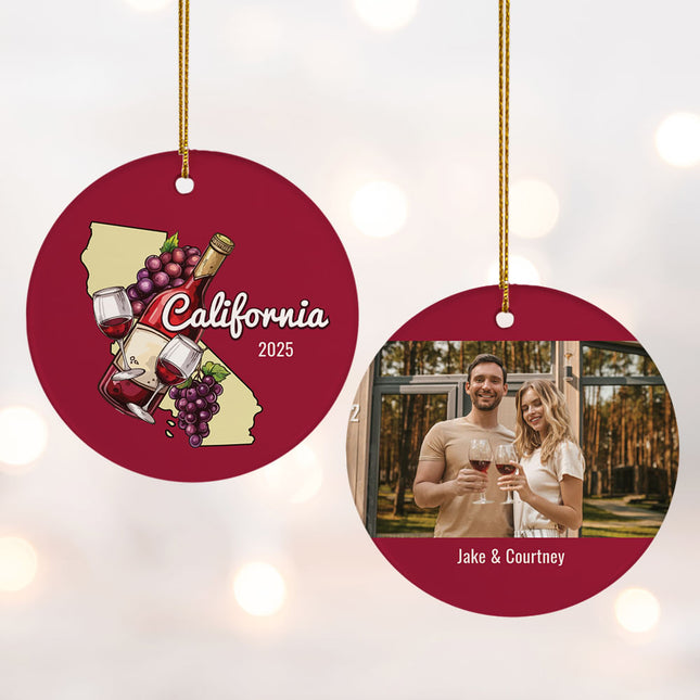 personalized personalized california state wine christmas ornament – Christmas ornament, holiday tree decoration or gift