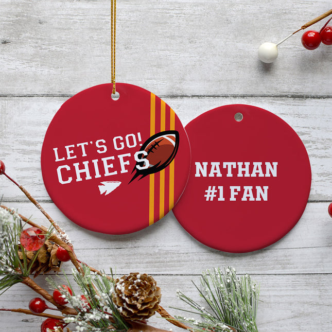 decorative personalized let's go! chiefs christmas ornament – Christmas ornament, holiday tree decoration or gift