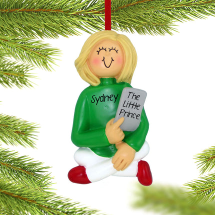 personalized personalized e-reader female christmas ornament – Christmas ornament, holiday tree decoration or gift