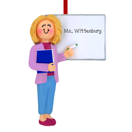 Teacher at Whiteboard Personalized Ornament