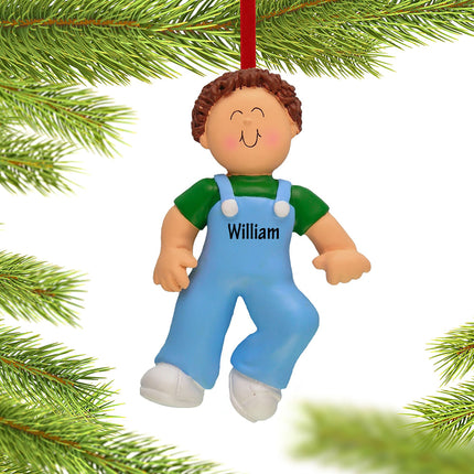 keepsake personalized baby's first steps boy christmas ornament – Christmas ornament, holiday tree decoration or gift