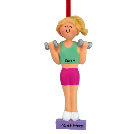 Weightlifter Female With A Barbell Personalized Ornament