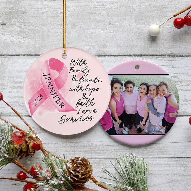 holiday personalized awareness ribbon christmas ornament – Christmas ornament, holiday tree decoration or gift