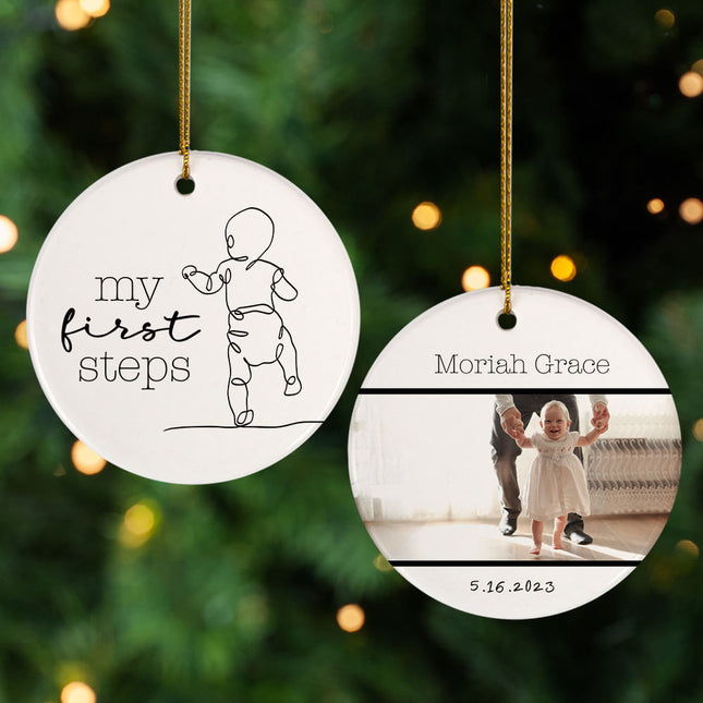 holiday personalized fist steps christmas ornament – Christmas ornament, holiday tree decoration or gift