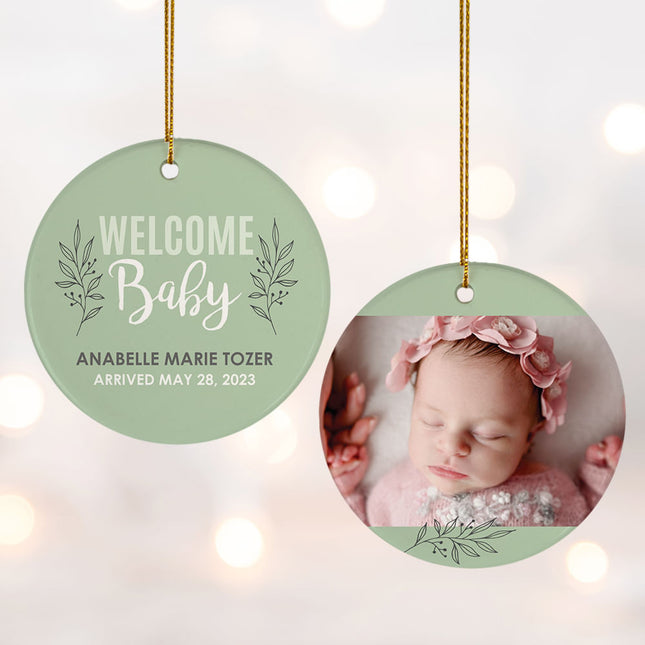 holiday personalized welcome baby christmas ornament – Christmas ornament, holiday tree decoration or gift