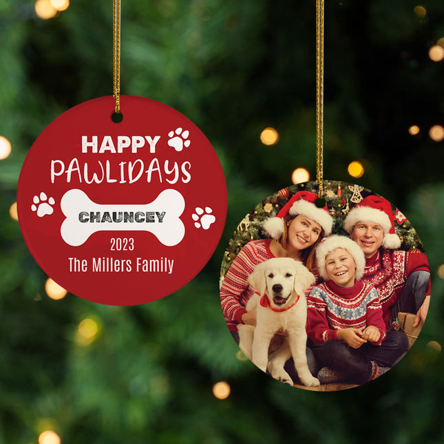 keepsake personalized happy pawlidays christmas ornament – Christmas ornament, holiday tree decoration or gift