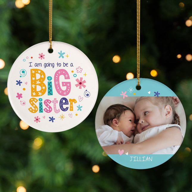 custom personalized future big sister christmas ornament – Christmas ornament, holiday tree decoration or gift
