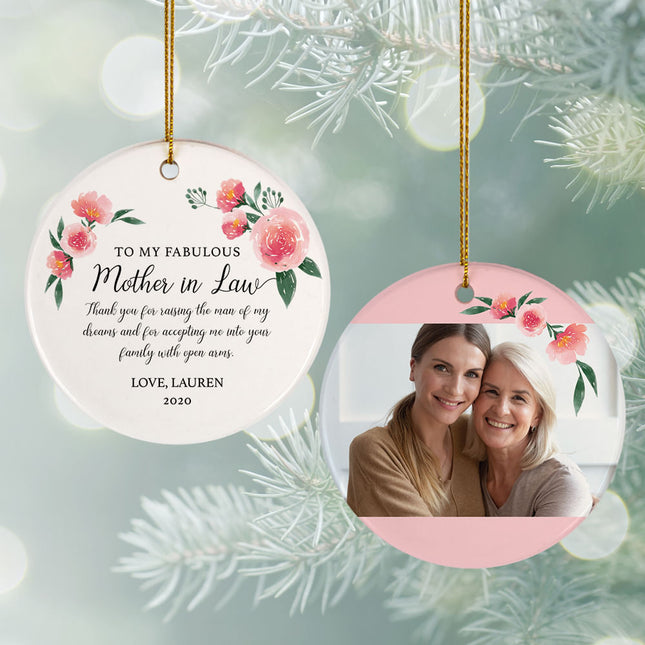 custom personalized fabulous mother in law christmas ornament – Christmas ornament, holiday tree decoration or gift