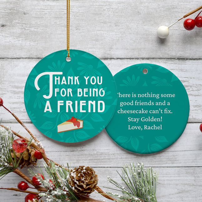 holiday personalized thank you for being a friend christmas ornament – Christmas ornament, holiday tree decoration or gift