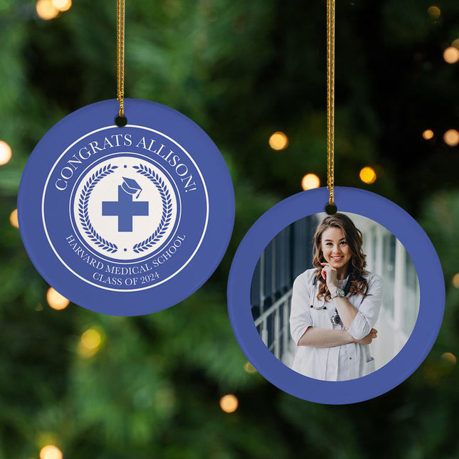 holiday personalized medical school christmas ornament – Christmas ornament, holiday tree decoration or gift