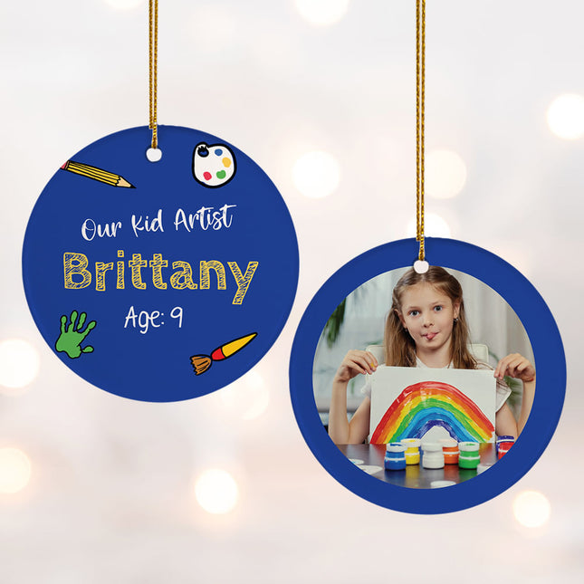 decorative personalized young artist christmas ornament – Christmas ornament, holiday tree decoration or gift