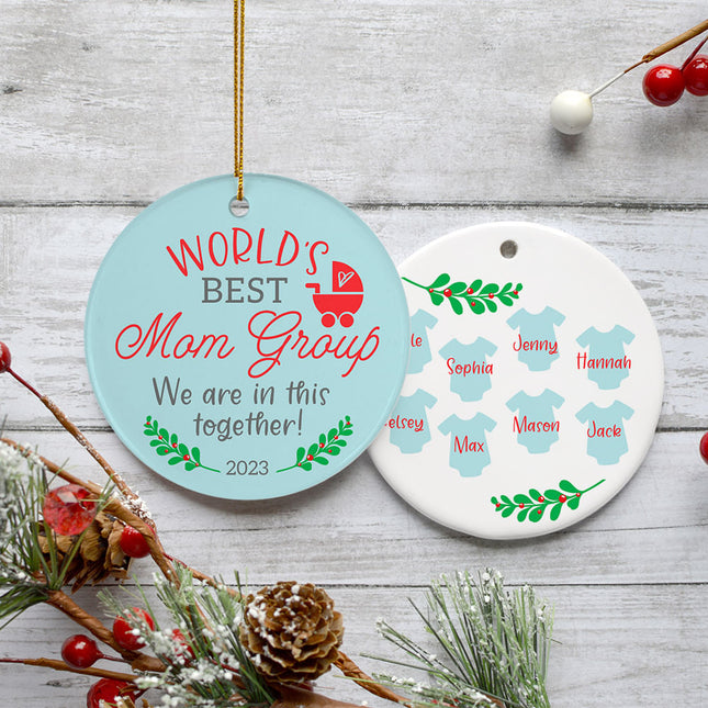 custom personalized best mom group christmas ornament – Christmas ornament, holiday tree decoration or gift
