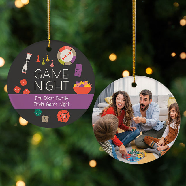 custom perszonalized game night photo christmas ornament – Christmas ornament, holiday tree decoration or gift