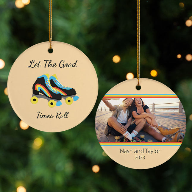 decorative personalized boy skating christmas ornament – Christmas ornament, holiday tree decoration or gift