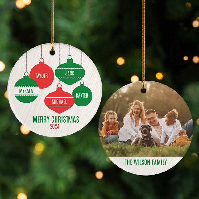 personalized personalized family photo christmas ornament – Christmas ornament, holiday tree decoration or gift