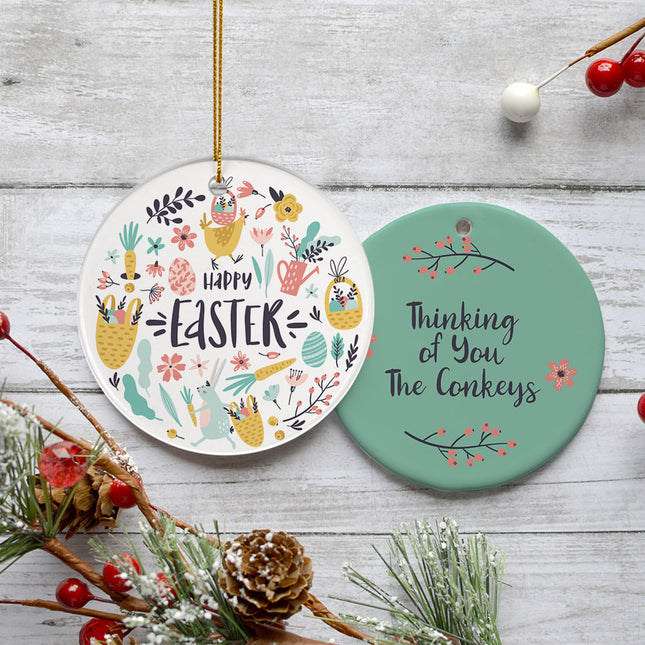 decorative personalized spring flowers easter christmas ornament – Christmas ornament, holiday tree decoration or gift