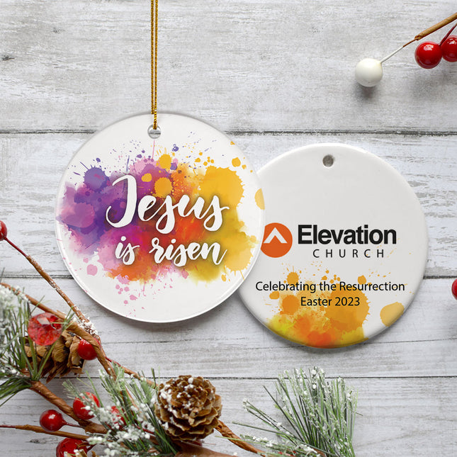 engraved personalized jesus is risen easter christmas ornament – Christmas ornament, holiday tree decoration or gift