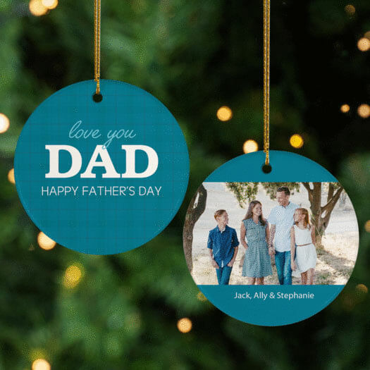 keepsake personalized love you dad photo christmas ornament – Christmas ornament, holiday tree decoration or gift