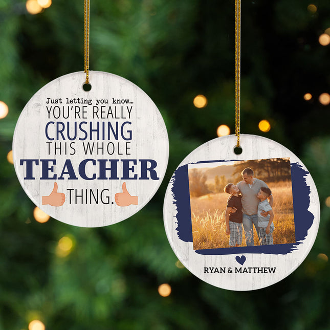 personalized personalized crushing it teacher photo christmas ornament – Christmas ornament, holiday tree decoration or gift