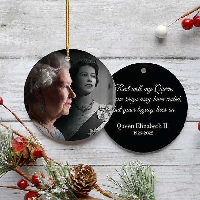 holiday queen elizabeth memorial christmas ornament – Christmas ornament, holiday tree decoration or gift