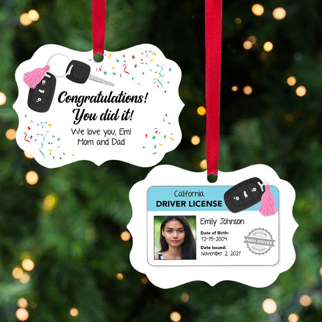 personalized personalized congratulations! new driver girl christmas ornament – Christmas ornament, holiday tree decoration o