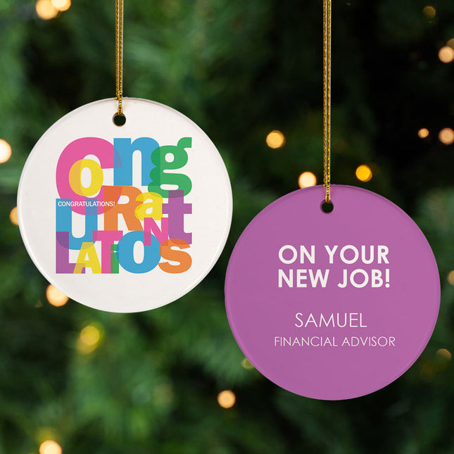 custom personalized congratulations new job christmas ornament – Christmas ornament, holiday tree decoration or gift