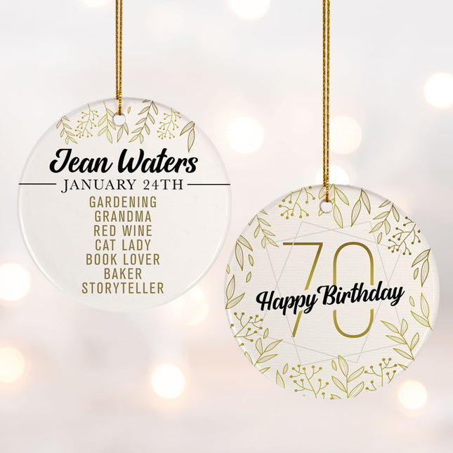 holiday personalized 70th birthday favorites photo christmas ornament – Christmas ornament, holiday tree decoration or gift