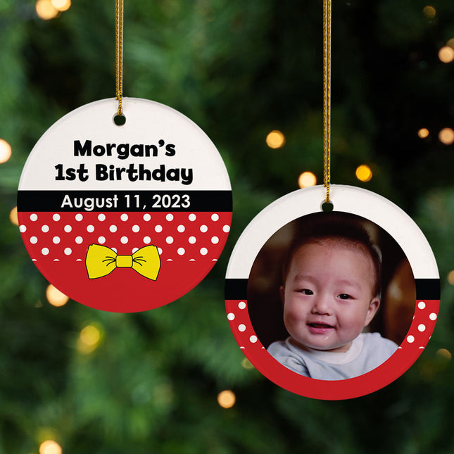 engraved personalized first birthday christmas ornament – Christmas ornament, holiday tree decoration or gift