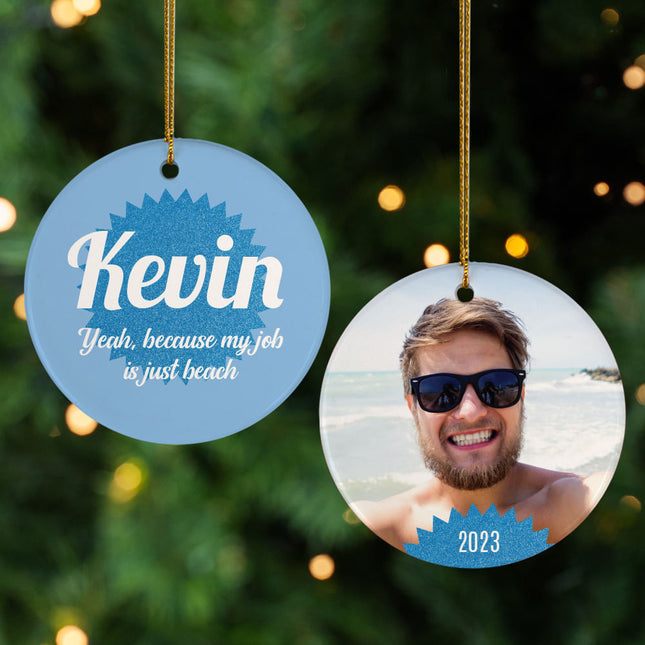 decorative personalized beach job christmas ornament – Christmas ornament, holiday tree decoration or gift