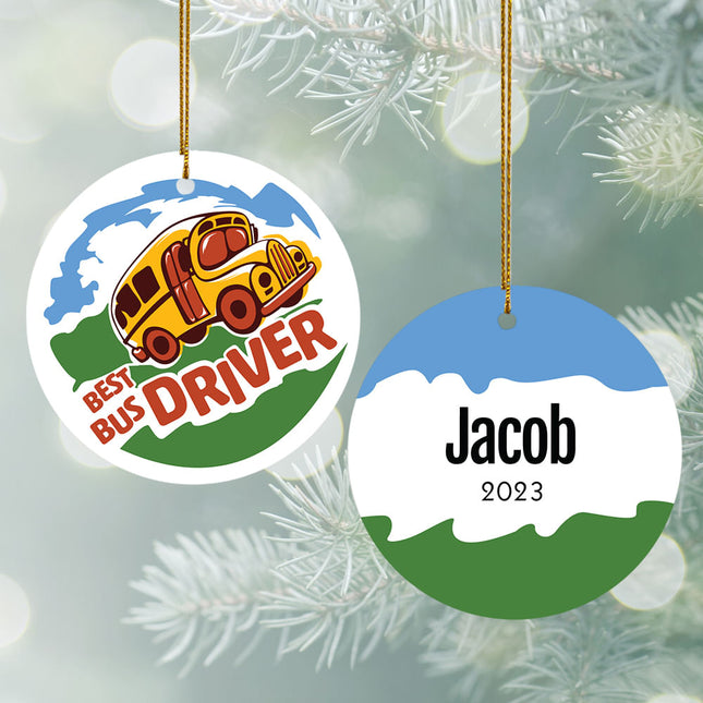 engraved personalized bus driver christmas ornament – Christmas ornament, holiday tree decoration or gift