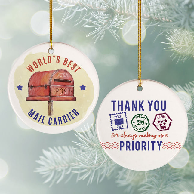 engraved mail carrier christmas ornament – Christmas ornament, holiday tree decoration or gift