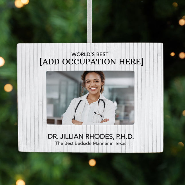 decorative personalized world's best employee picture frame christmas ornament – Christmas ornament, holiday tree decoration