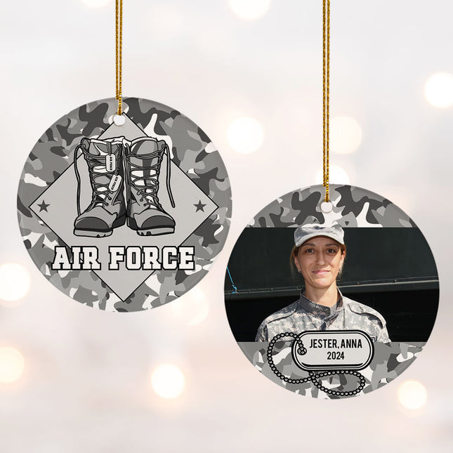 engraved personalized air force christmas ornament – Christmas ornament, holiday tree decoration or gift