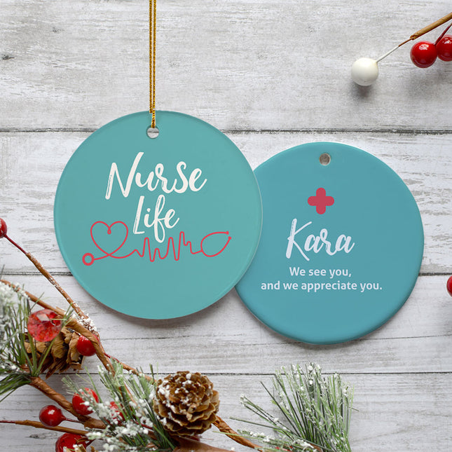 keepsake personalized nurse life christmas ornament – Christmas ornament, holiday tree decoration or gift