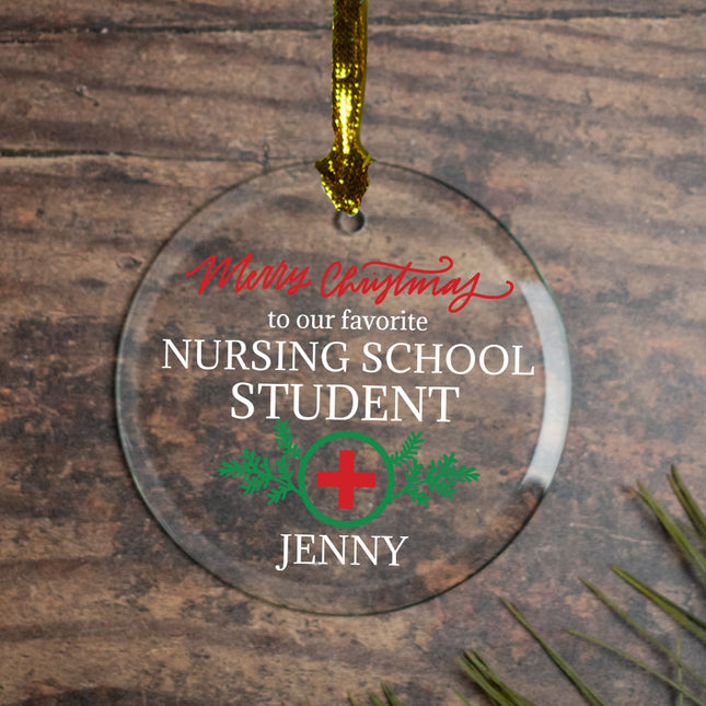 holiday personalized nursing student christmas ornament – Christmas ornament, holiday tree decoration or gift