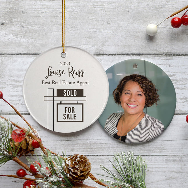 engraved personalized best realtor house christmas ornament – Christmas ornament, holiday tree decoration or gift