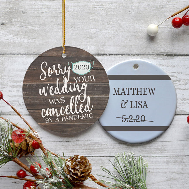 decorative personalized cancelled wedding christmas ornament – Christmas ornament, holiday tree decoration or gift