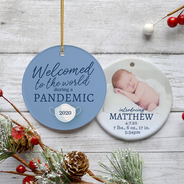 custom personalized baby boy photo christmas ornament – Christmas ornament, holiday tree decoration or gift